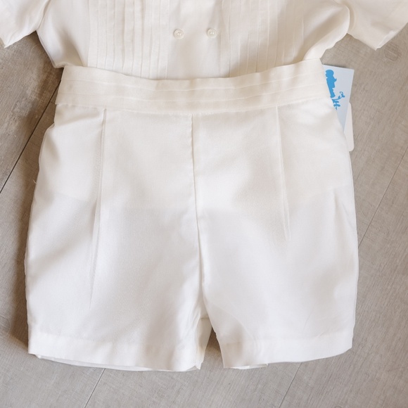 Boy's Ivory Ring Bearer Outfit Silk Special Occasion Boutique Size 12 Months NWT - Picture 4 of 6